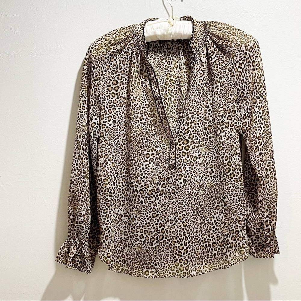RACHEL RACHEL ROY Sheer Leopard Print Blouse